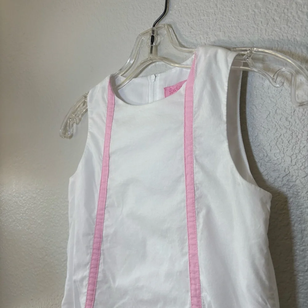 LILLY PULITZER Girls Size 8 Shift Dress White Embroidered Birds Beach Coastal - Picture 5 of 12